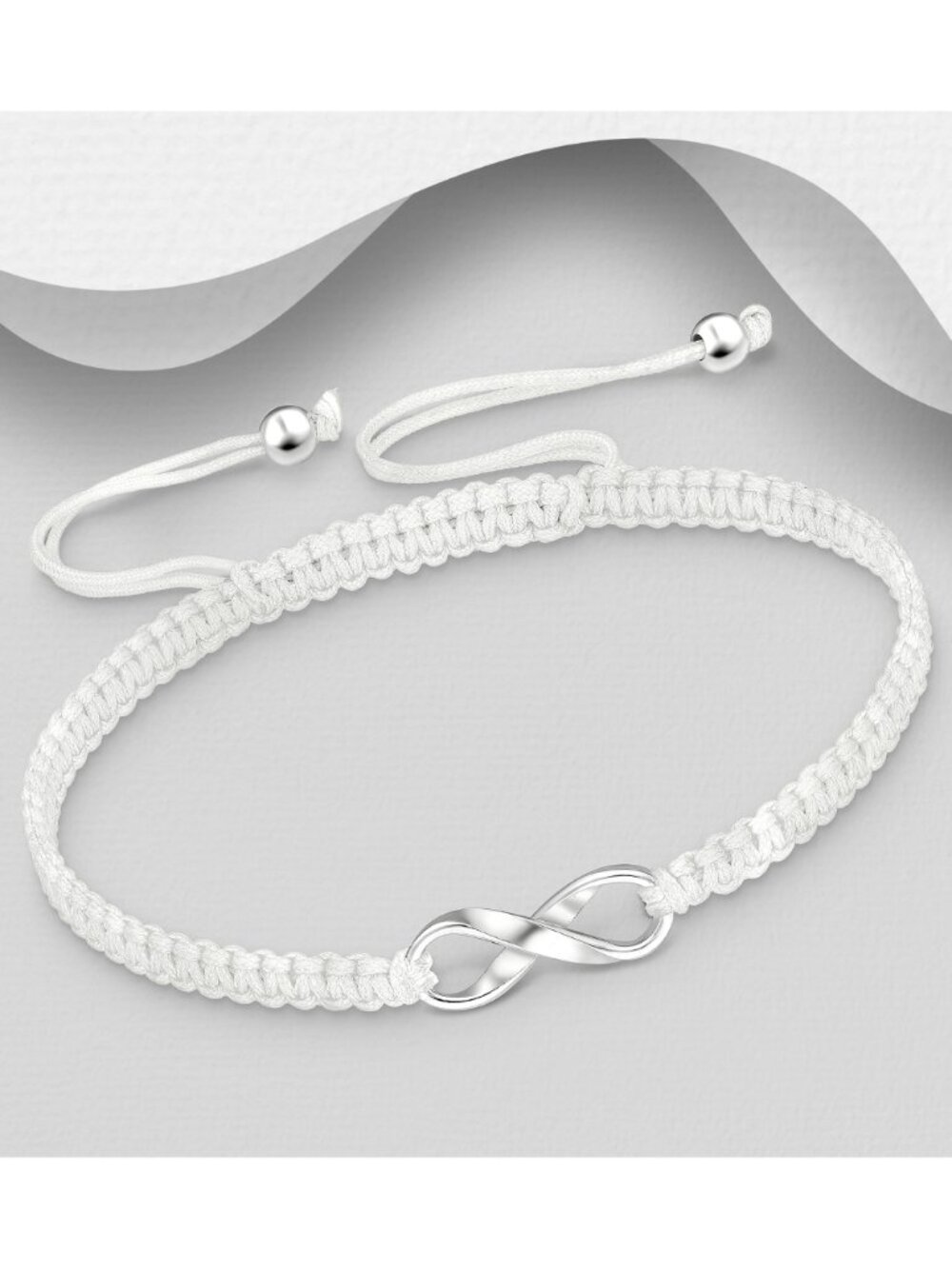 925 Sterling Silver Infinity Adjustable Thread Bracelet